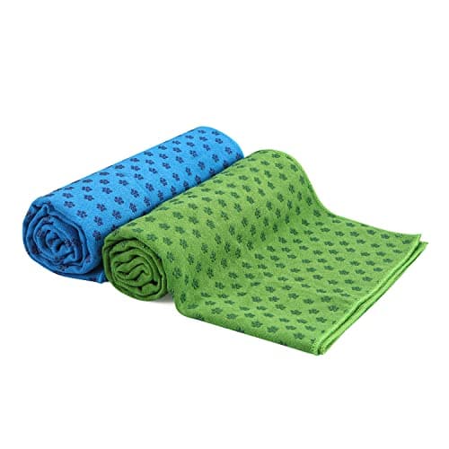 voidbiov Yoga Mat Towels With Mesh Carrying Bag, Quick Dry Non Slip Dot Grip Bikram Pilates Towel, Extra Long (185 x 62 cm, 73" x 24")