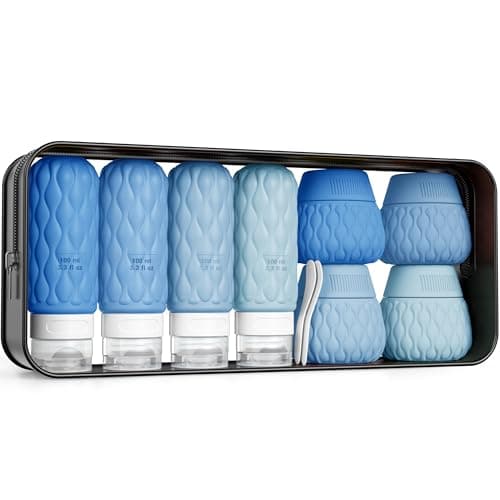 Silicone Travel Bottles & Containers Set for Shampoo and Conditioner