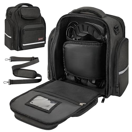 Flight Bag for Pilots, Pilot Bag for Aviation Headset with Padded Protection, Fits Aviation Headset, iPad & Flight Accessories, Multiple Pockets & Shoulder Strap, Gift for Pilots, Black (Bag Only)