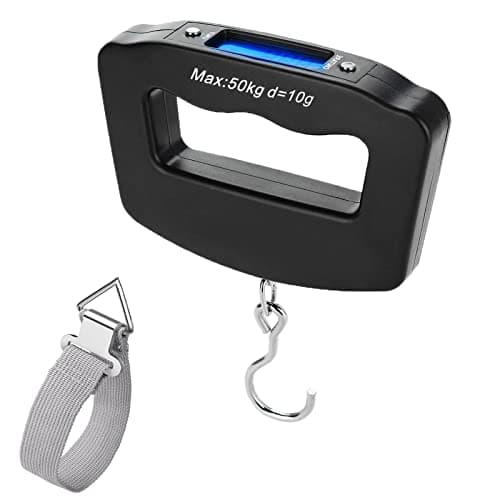 Digital Fish Scale, Luggage Scale, Weight Hanging Hook Scale,110lb/50KG-Backlit LCD Display,Waterproof Bag (Luggage Scales)