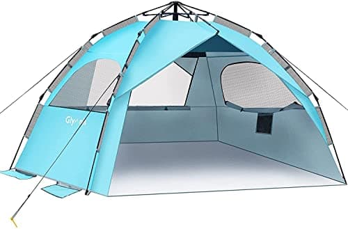 Glymnis Pop Up Beach Tent 4-6 Person, UV Protection Beach Sun Shelter Tent