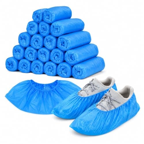 Qabonl 50 Pack Non-Woven Shoe Covers Disposable | Fits Up to Size 12 UK Men, Reusable, Boot Covers Non Slip, Breathable, Durable, For Indoors