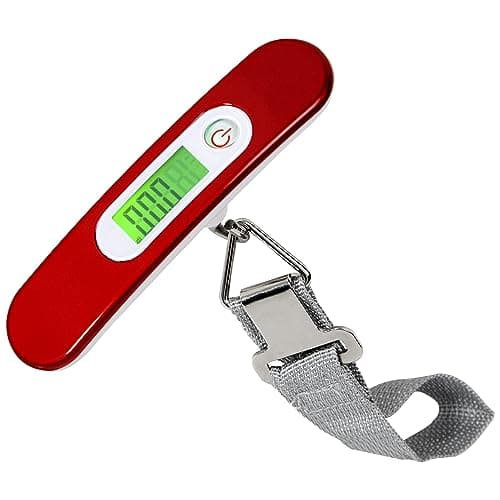 Albert Austin Digital Suitcase Weighing Scale Luggage Weight Scale with Ergonomic Grip Electronic Luggage Scale for Suitcases 50kg Capacity LCD Display 4 Weight Units Tare Function Overload Indicator