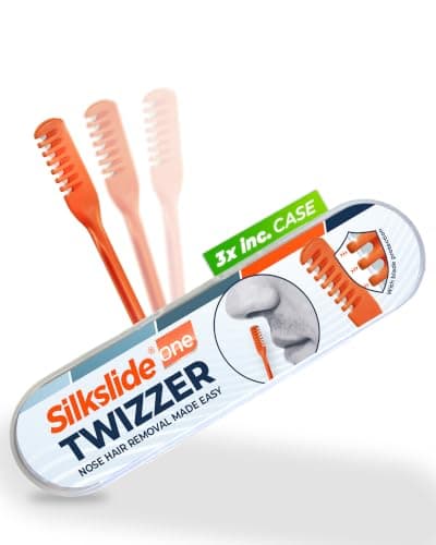Silkslide®One TWIZZER - Nose Hair Trimmer for Men and Women - Twist & Trim Manual Nasal Hair Remover - German Solingen Blades - No Electricity or Batteries - Compact Travel Case (3-Pack)