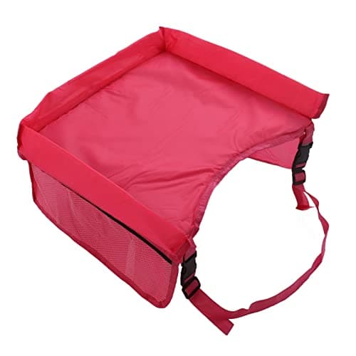 Marhynchus Kids Travel Tray for Car Seat, Soft Adjustable Lap Desk (Red)
