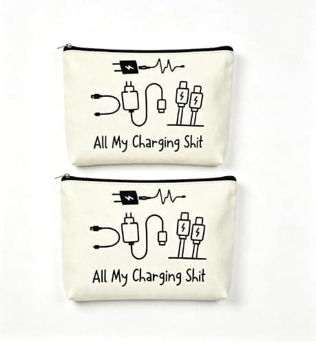 2 Pack Zip Travel Pouches for Cables, Cosmetics and Toiletries