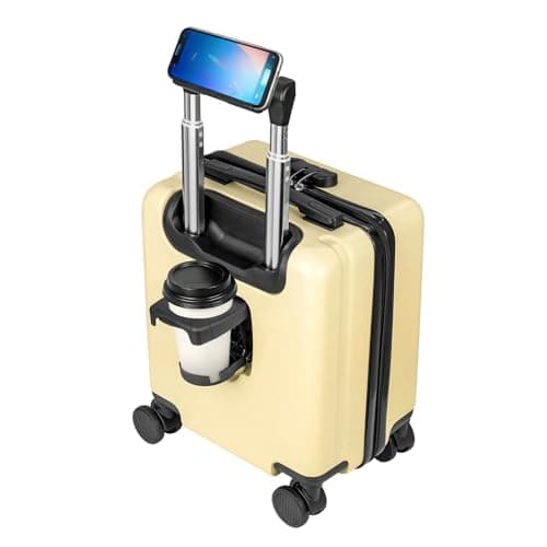 SUNNYNEST 14 Inch Cabin Suitcase Built in Lock with 360°Rubber Yellow