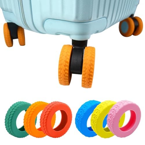 MUWINC Suitcase Wheels Covers Protectors, Side Width 10 mm, Orange