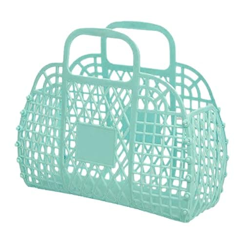 Jelly Tote - Bright Jelly Bags - Jelly Basket Tote Bag, Trendy Reusable Basket, Summer Beach Tote Handbags, JellyPurse For Toddler, Kids, Halloween, Bridal, Easter Basket