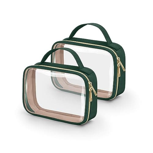 Clear Toiletry Bag - 2 Pack TSA Approved Clear Makeup Bags for Travel