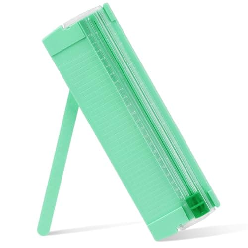 Mini Paper Cutter,Paper Trimmer Guillotine A4 A5 with Automatic Security Safeguard for Paper Label Card, Craft Paper and Photos (Green)
