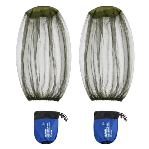 2 Pcs Midge Head Net with Storage Bags, Premium Mosquito Head Netting