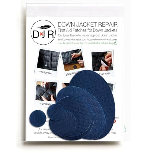 Self‑Adhesive Ripstop Nylon Repair Patch Kit – 30‑Second Fix for Tents, Jackets, Sleeping Bags, Backpacks & Beach Gear – Festival, Camping & Vanlife Essential – 7 Pre‑Cut Patches (Dark Blue)