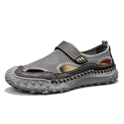Rojeam Men's Sandals Non-Slip Fisherman Sandals Summer Shoes for Travel, Beach & Casual, Grey, 7 UK