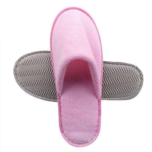 JoWebb 5 Pairs Disposable Closed-Toe Hotel Slippers for Women, Washable & Foldable Spa Guest Slippers for Travel, Parties and Home Use