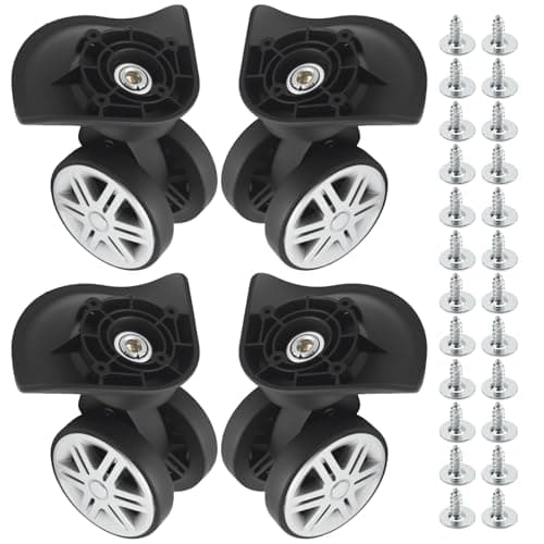 JUUDDENPARTS 2 Pairs Suitcase Wheels Replacement, Multi-functional Luggage Wheel Replacement, PVC and Stainless Steel Design, Suitable for Travel and Business Suitcases