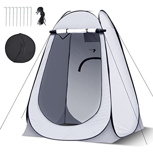 LEMROE Pop Up Tent Portable Privacy Shelter for Camping Shower 150CM Grey