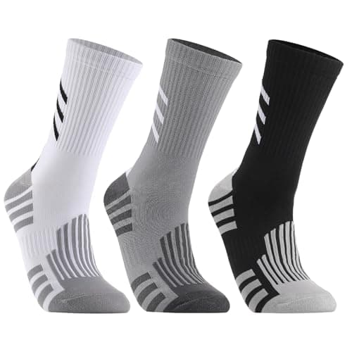 Zuimei 3 Pair Compression Athletic Crew Socks for Men Women