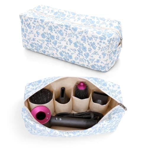 Hair Tools Travel Bag Compatible with Dyson Airwrap Styler & Shark Flexstyle, Portable Travel Case for Dyson Air Wrap Attachments with Large Opening, Hair Dryer Curling Irons Storage Bag (Blue)