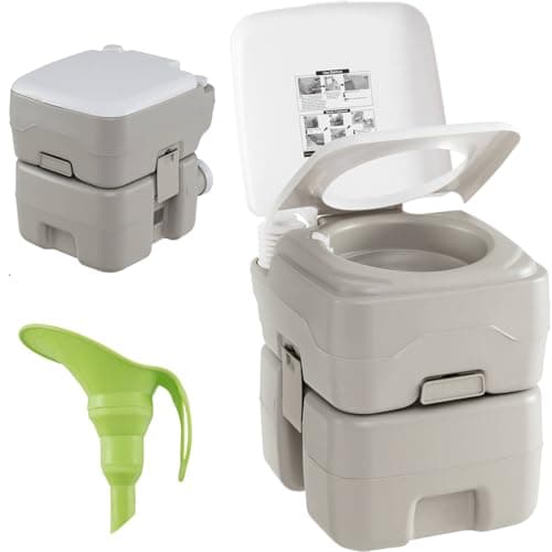 TANGZON Portable Camping Toilet, 20L Chemical Toilet with Flush Pump
