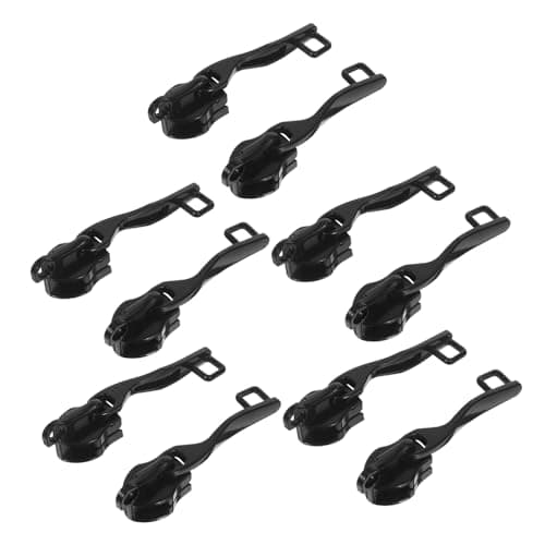 ELAYARD 5 Pairs Alloy Zipper Pull Replacement for Luggage and Backpacks Black Tabs with Single Lock Anti-Theft Secure Repair Kit for Suitcases and Bags