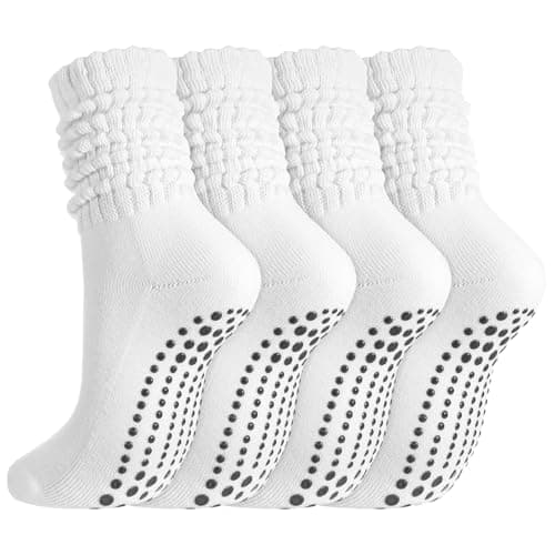 Zuimei 2 Pairs Pilates Grip Socks Women Non Slip Yoga Scrunch Socks