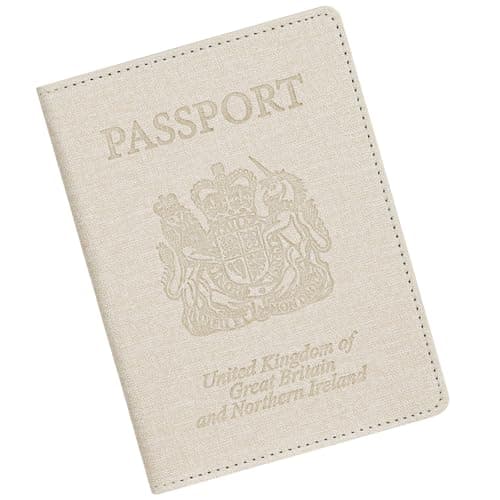 Cinocratic RFID Blocking Passport Holder Cover & Travel Wallet - PU Leather Organiser for Credit Cards, Boarding Pass and ID Cards | Travel Accessories for Men&Women (White)