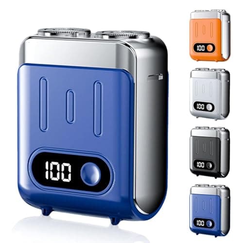 Mini Electric Razor for Men,2025 Portable Razors for Men IPX7 Waterproof,Wet & Dry Head Shaver,Shavers Cordless Rechargeable, Beard Trimmer,Magnetic Double Head Shavers for Home or Travel (Blue)