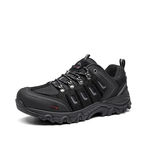 NORTIV 8 Men's Hiking Shoes,Black/Grey,8