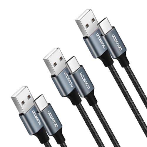 aceyoon USB C Cable Set, 3A Charging Cable USB Type-C Nylon Braided USB A to USB C Short Cables for iPhone 17/16/15 Pro Max, Galaxy S24/S23/Note 20/A54, Pixel 8/7, Switch 2