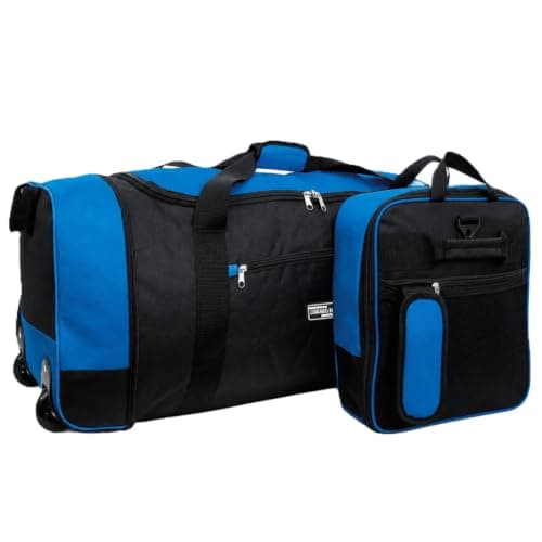 Large Holdall with Wheels, 82L Wheeled Duffle Bag, Black Rolling Travel Bag, Soft Luggage with Zipped Pockets for Holidays, Weekend Trips, Sports, Gym & Overnight Travel