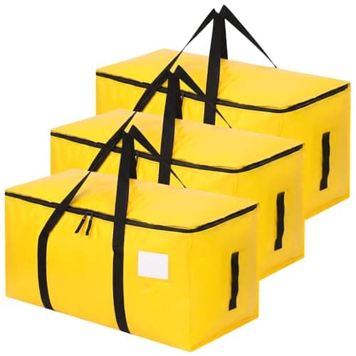 3 Pack 90L Moving Bags, Heavy Duty Storage Bags Dorm Moving Boxes, Yellow