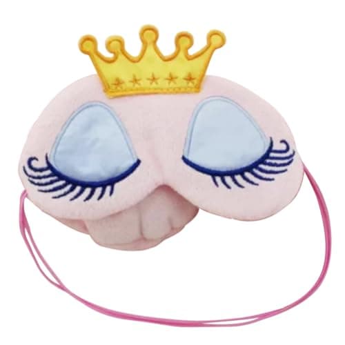 CALLARON Sleeping Eye Mask with Coral Fleece Material, Elastic Strap Pink Cartoon Comfortable Eye Shade to Relax in Total Darkness for Women and Adults for Travel and Afternoon Naps