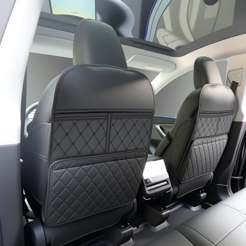 2 Pack Seat Back Protector for Kids, Car Kick Mats Back Seat with Organizer