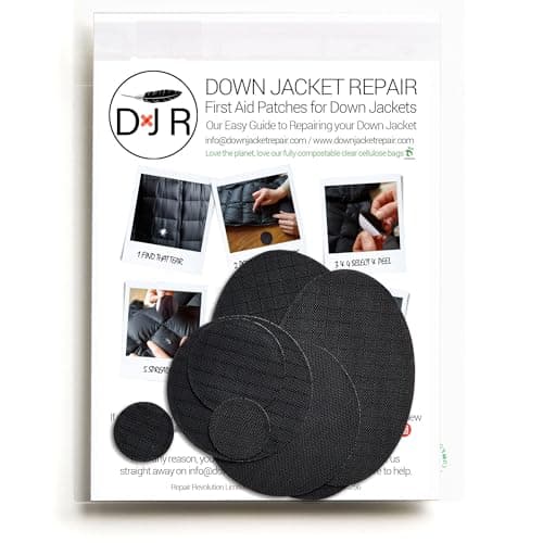 Self‑Adhesive Ripstop Nylon Repair Patch Kit – 30‑Second Fix for Tents, Jackets, Sleeping Bags, Backpacks & Beach Gear – Festival, Camping & Vanlife Essential – 7 Pre‑Cut Patches (Black)