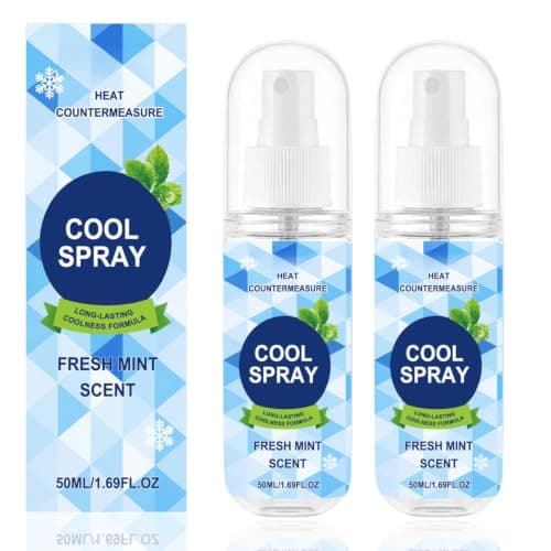 Cooling Mist Spray, 50ml Fresh Mint Cool Spray for Hot Weather 2 pack