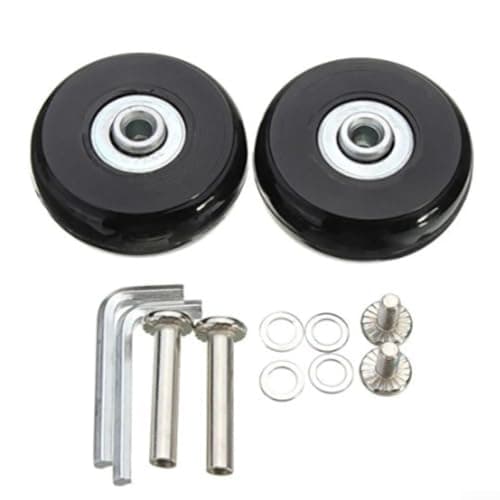 4Pcs 50mm Rubber Suitcase Replacement Wheels with Axles & Screws(50x18MM)