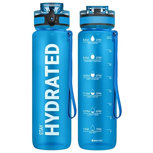 Sahara Sailor Water Bottle 1L, Leakproof Tritan Bottle with Time Marker