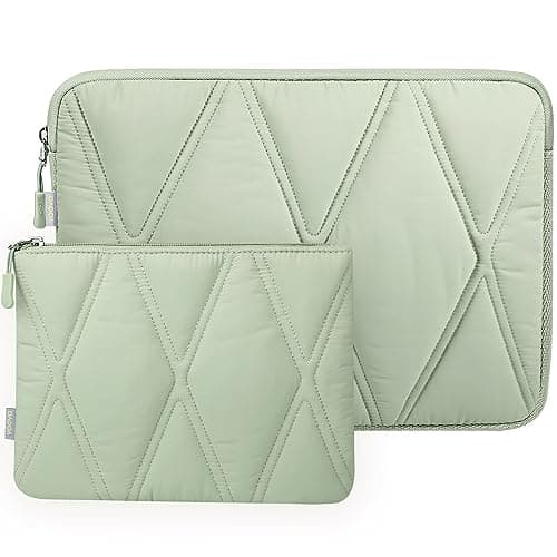 Voova Puffy Laptop Sleeve Case for 14 to 15 Inch Laptops, Mint Green