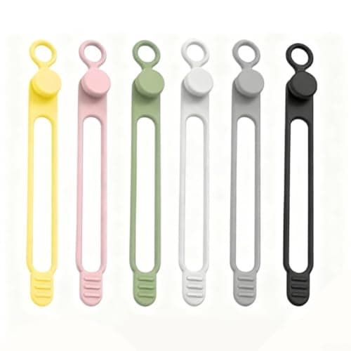 Silicone Cable Organizer Straps 12pcs Reusable Elastic