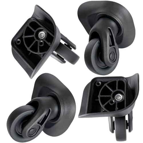 Tobeso-Nuoze 4 pcs luggage wheels replacement wheel for luggage suitcase repair 360° rotating suitcase replacement wheels with 2 mounting holes L237