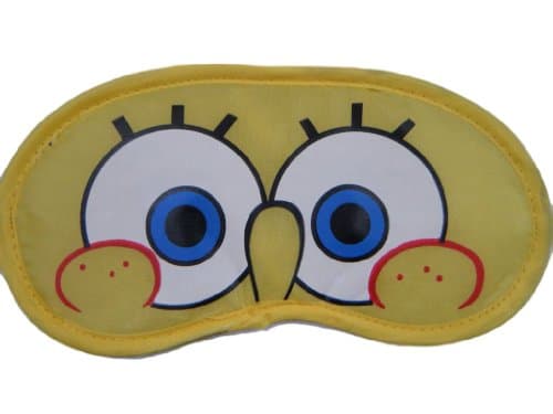 Fat-catz-copy-catz Yellow Square Pants Cartoon Novelty Eye Sleeping Travel Mask Cover