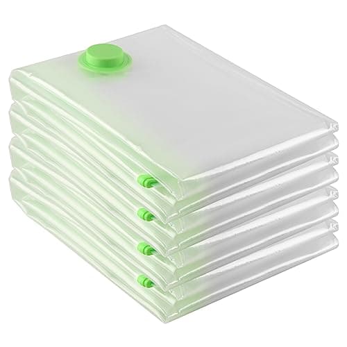 Hikkon Vacuum Storage Bags Jumbo 4 Packs Extra Large(130x100 cm) - Strong Space Saver Compression Bags XXL Vacuum Pack Bags for Duvet,Clothes,Quilts,Comforters,Bedding,Pillows - Save 80% Space