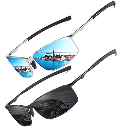 Polarised Sunglasses Mens Womens UV Protection Pilot Metal Frame