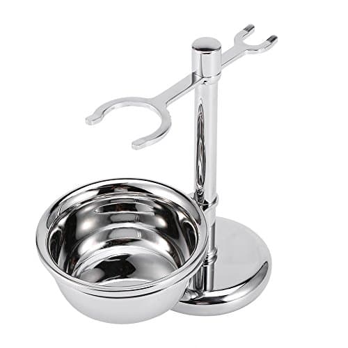 Men's Shaving Set Stainless Steel Shaver Brush & Safety Holder Set with Soap Bowl Luxury Male Shaving Kit Father's Gift for Home Salon Travel Bathroom