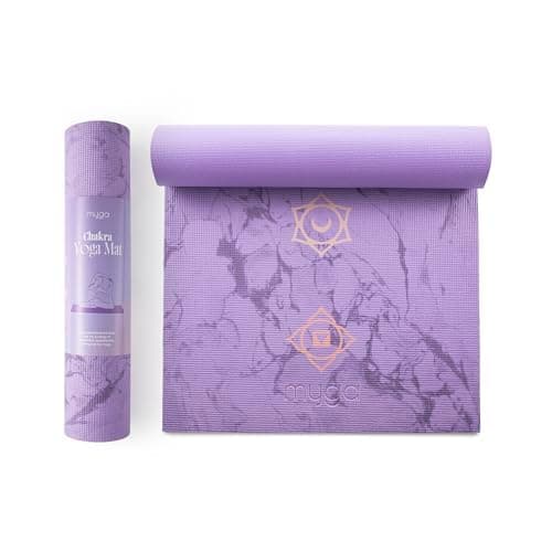 MYGA Yoga Mat - 6mm Thick Non-Slip Exercise Mat for Yoga, Pilates, Meditation and Fitness - Lightweight Travel Yoga Mat for Men and Women - Chakra