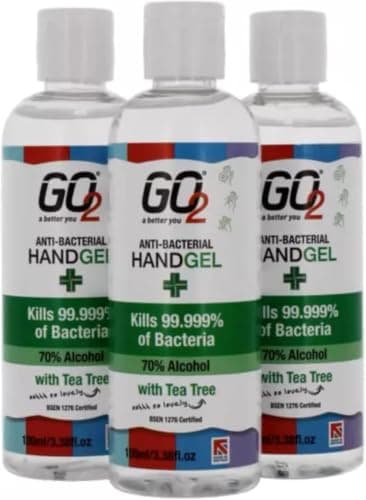 24 X Tea Tree Hand Sanitiser Gel, 100ml, 70% Alcohol, Travel Size, for Holiday and Bag Use