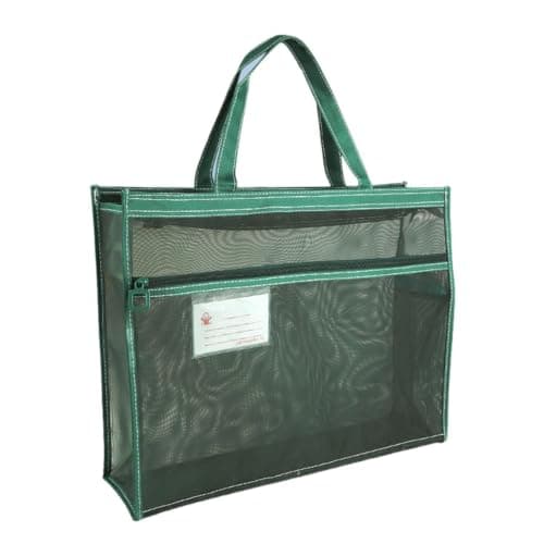 Mesh Art Supply Bag - Clear Artwork Holder, Zippered Drawing Storage Folder