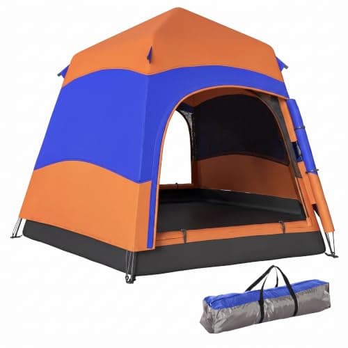 Outsunny Double Layer Instant Pop Up Tent with Rainfly 3 Man Orange