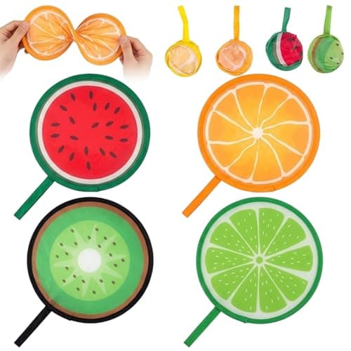 YFHUVB 4 Pcs Pop Up Fan, Hand Fan Folding Set of Fabric Fans, Foldable Manual Handheld Fans, Portable Decorative Accessories with Elegant Patterns for Party, Wedding, Cooling, Outdoor Games